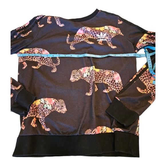 Adidas Small Long Sleeve Cheetah Pullover Sweater - Picture 7 of 9